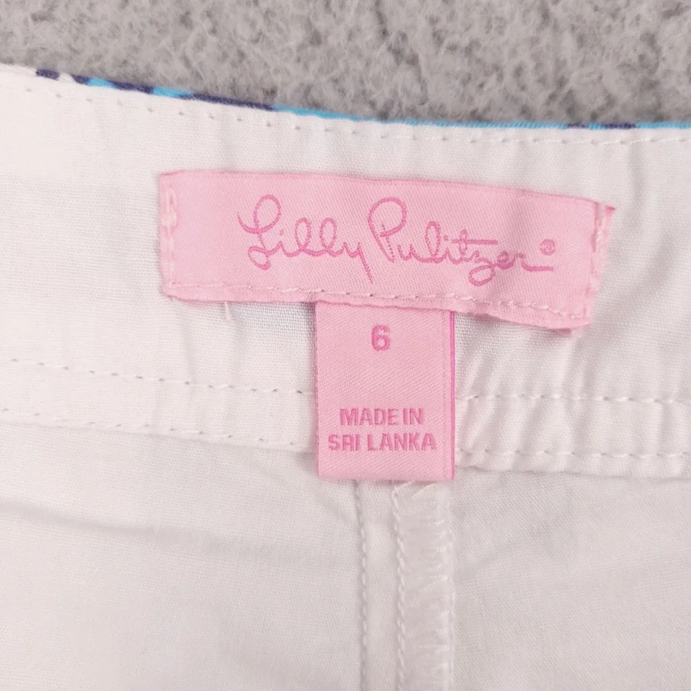LILLY PULITZER Skort Size 6 Colette Scallop Hem Cotton Blue Hippy Print